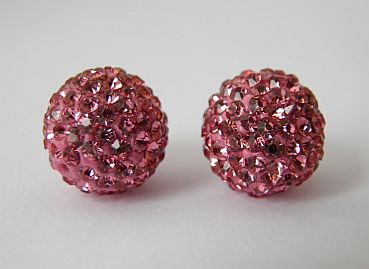 Shamballa korálka - 12 mm - ružová - 1 ks