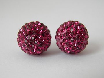 Shamballa korálka - 12 mm - ružová - 1 ks