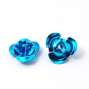 Hliníkový  kvietok - 10mm - tyrkysová - 20 ks