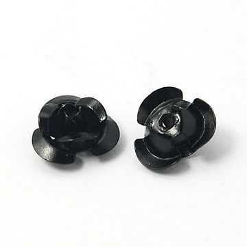 Hliníkový  kvietok - 10mm - čierna - 20 ks
