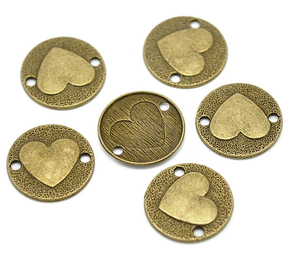 Medzikus srdce - starobrondz - 23 mm - 1ks