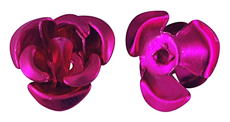 Hliníkový  kvietok - 8mm - tmavoružová - 20 ks