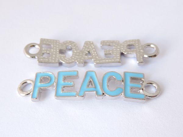 Medzikus "PEACE" - 38,5 x 10 mm - bledomodrá - 1ks