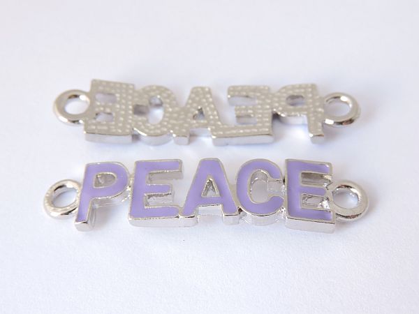 Medzikus "PEACE" - 38,5 x 10 mm - fialová - 1ks