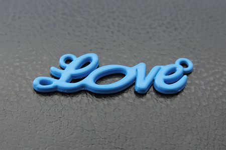 Medzikus "LOVE" - 33 x 10 mm - modrá - 1ks