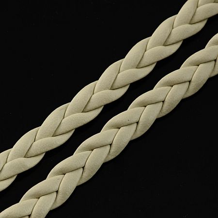 Imitácia kože - vrkôčik - 5 mm - smotanová - 1 m