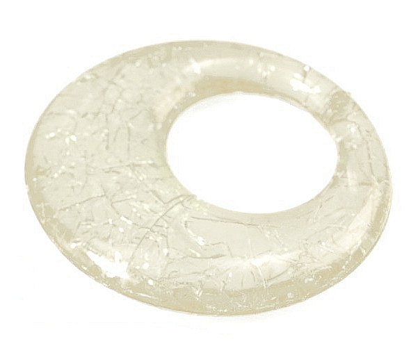 Plastové korálka - kruh pr. 47 mm - krémová - 1ks