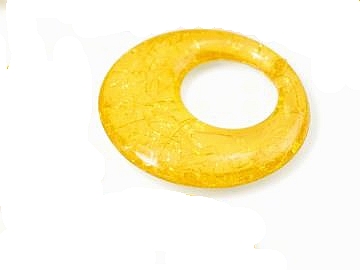Plastové korálka - kruh pr. 47 mm - žltá - 1ks