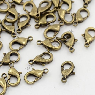 Zapínanie - karabínka - 12x7 mm - starobronz
