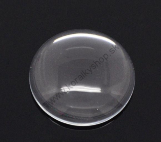Sklenený kabošon - 30 mm - crystal - 1 kus