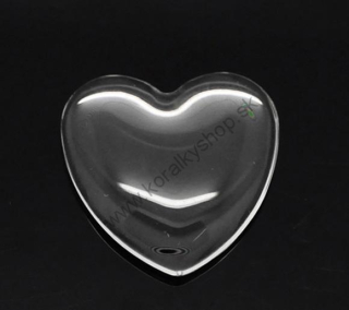 Sklenený kabošon srdce - 16x16 mm - crystal - 1 kus