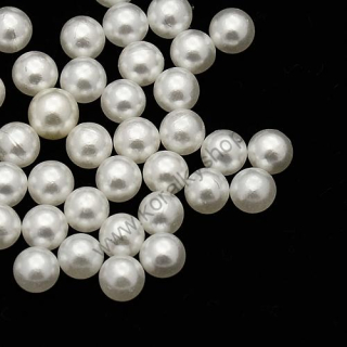 Dekoračné voskované perly pr. 8 mm - biela - 10 ks