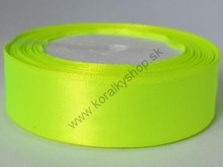 Saténová stuha - 38 mm - zelená neon č.57 - 1 m