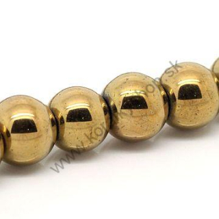 Hematitová koráka - zlatá - 12 mm - 1ks