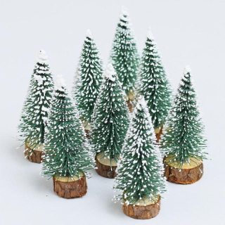 Mini stromček - dekorácia - výška  10 cm - zelená - 1 ks