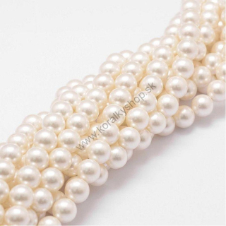 Perla shell prírodná - 8 mm - prírodná biela - 1 ks