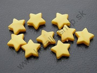 Plastové korálky - hviezdičky - žlté - 4 ks