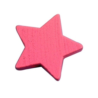 Drevená korálka - hviezdička - cca 19 mm - ružová - 3 ks