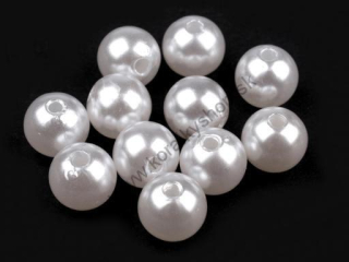 Korálka voskovaná 5 mm - biela - 500 g