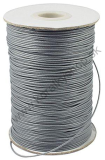 Voskovaná šnúrka 0,8 mm - lesklá - sivá