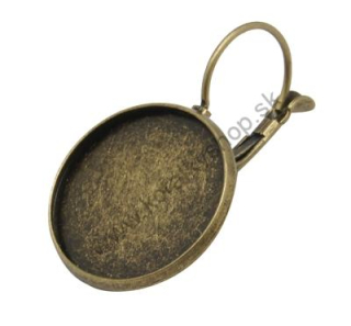 Náušnice visiace kruh - starobronz -  16 mm -1 pár 
