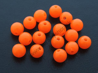 Korálky 10mm - oranžová neonová - 10 ks