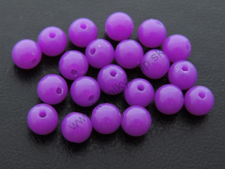Korálky 10mm - fialová neonová - 10 ks