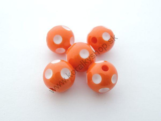 Plastová korálka gulička - 18 mm - oranžová - 1 ks