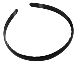 Plastová čelenka - 8 mm - čierna - 1ks