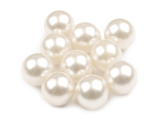 Dekoračné voskované perly pr. 10 mm - perleťová - 10 ks