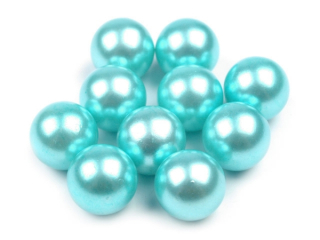 Dekoračné voskované perly pr. 10 mm - tyrkysová - 10 ks