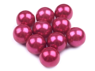 Dekoračné voskované perly pr. 10 mm - tmavoružová - 10 ks