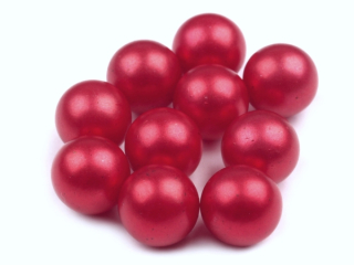 Dekoračné voskované perly pr. 10 mm - červená - 10 ks