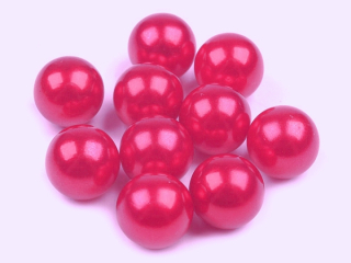 Dekoračné voskované perly pr. 10 mm - ružovo červená - 10 ks