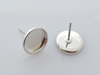 Puzeta lôžko kruh - rhodium -10 mm -1 pár