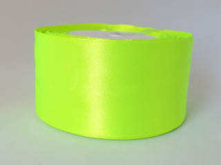 Saténová stuha - 50 mm - zelená neon č. 57 - 1 m
