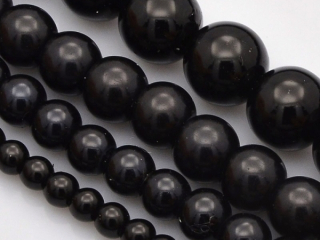 Mix - voskované perly - pr. 4 - 12 mm - čierna - 50g