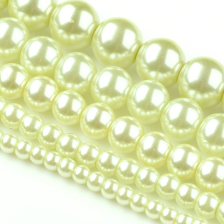 Mix - voskované perly - pr. 4 - 12 mm - žltozelná - 50g