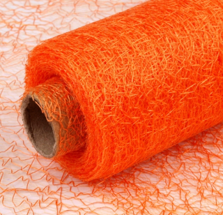 Dekoračná pavučinka š. 15 cm - oranžová - 1m
