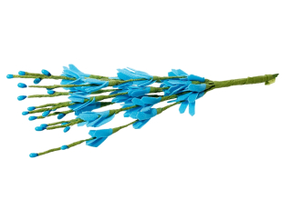 Penové kvety na stonke - modrá - 1 zväzok/9 ks