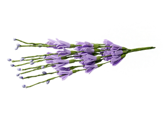 Penové kvety na stonke - fialová - 1 zväzok/9 ks