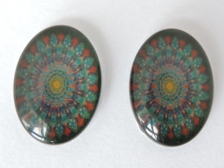 Sklenený kabošon - 13x18 mm - 1 kus