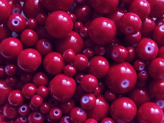 Mix - voskované perly - pr. 4 - 12 mm - červená - 50g