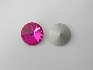 Sklenený kabošon - 8 mm - ružová - 1 kus