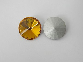 Sklenený kabošon - 8 mm - žltá - 1 kus
