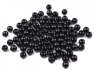 Korálka voskovaná 4 mm - čierna -  100 ks
