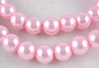 Voskované perly 6mm - ružová - 10ks