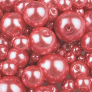 Mix - voskované perly - pr. 4 - 12 mm - lososová - 50g