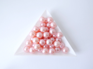 Dekoračné voskované perly pr. 8 mm - sv. ružová - 10 ks