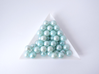 Dekoračné voskované perly pr. 8 mm - sv. modrá - 10 ks